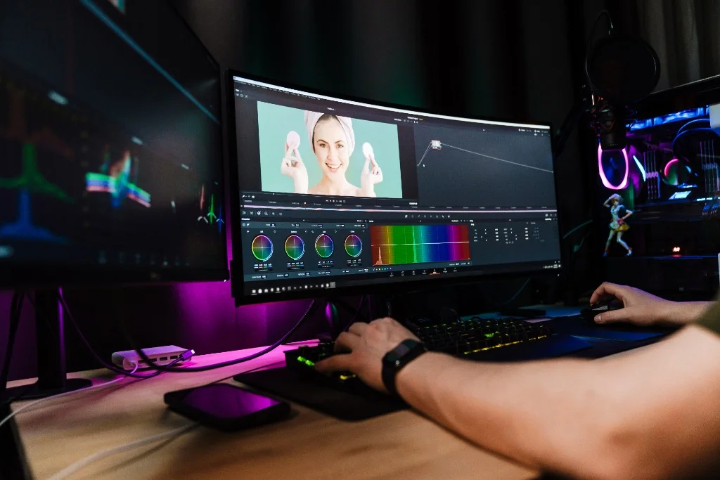 Professional Video Editing Studio Setup